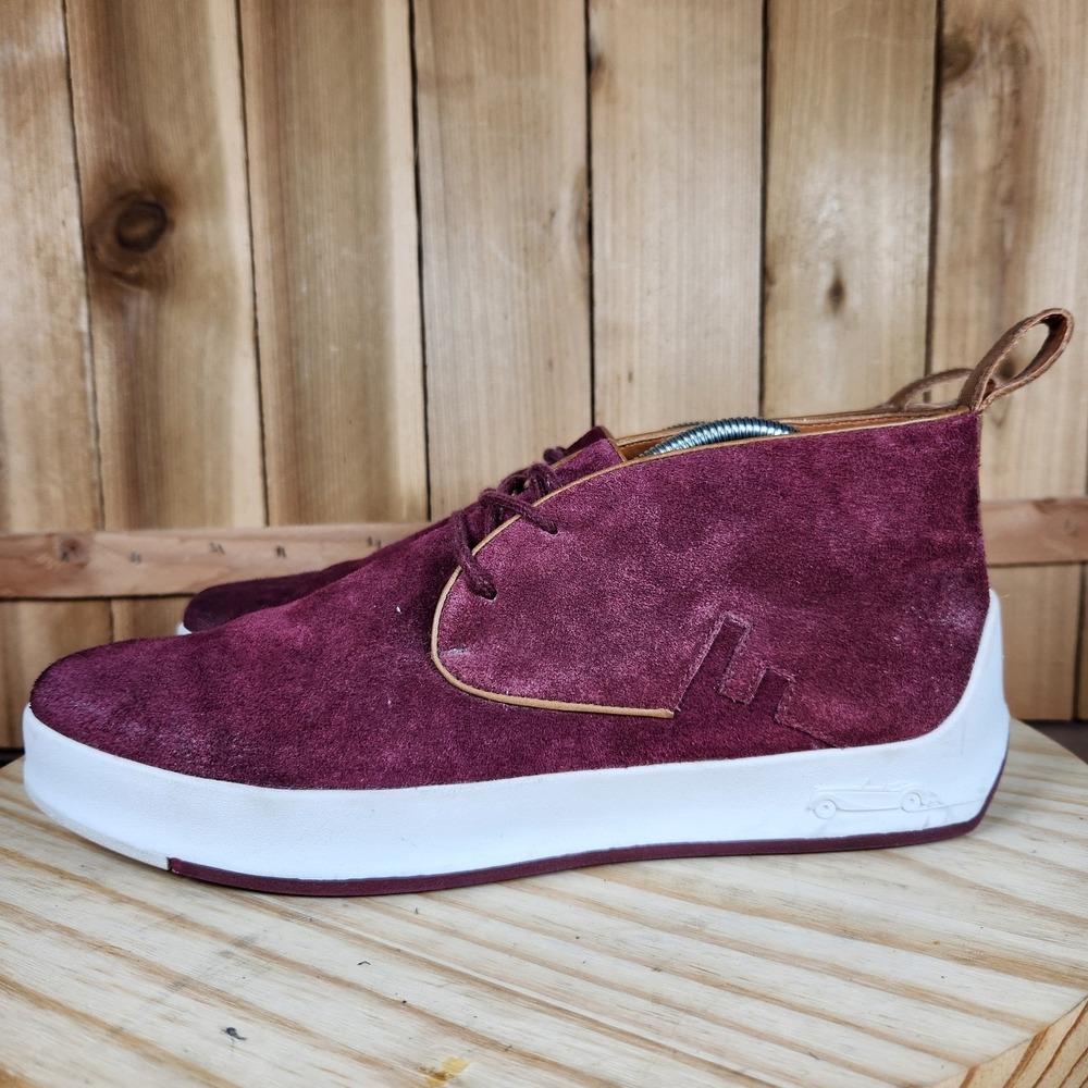 John Fluevog Type 3‎ Shoes Mens 10 Burgundy Suede Chukka Sneakers Casual Leather